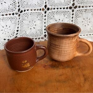 Beautiful set of 2 Clay handmade‎ cups